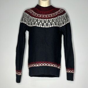 GAP MOCK TURTLENECK SWEATER SMALL RED WHITE AND BLUE